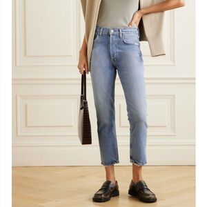 Agolde Riley Crop Organic Cotton Denim 28 Light Wash